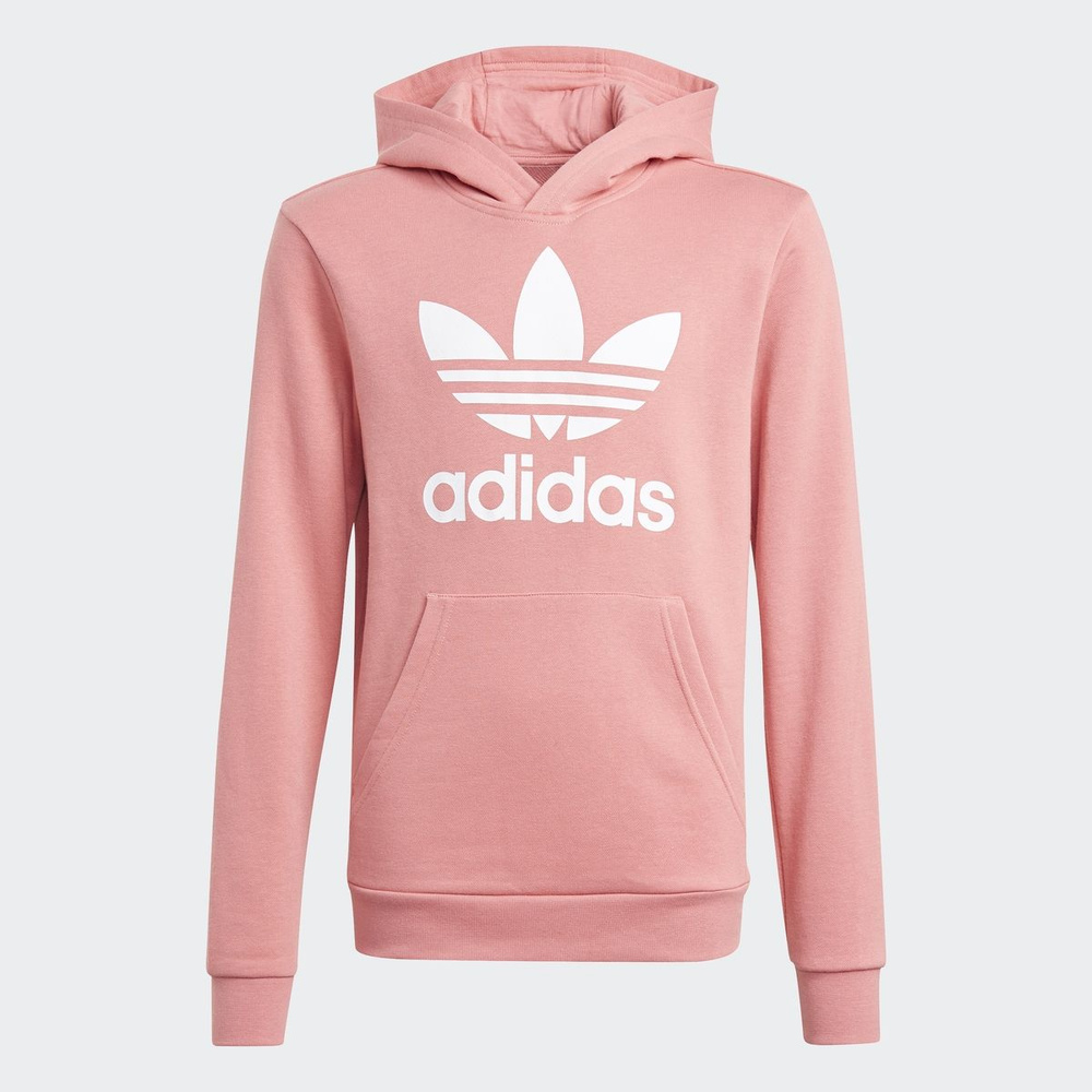 Adidas trefoil hoodie sales light pink