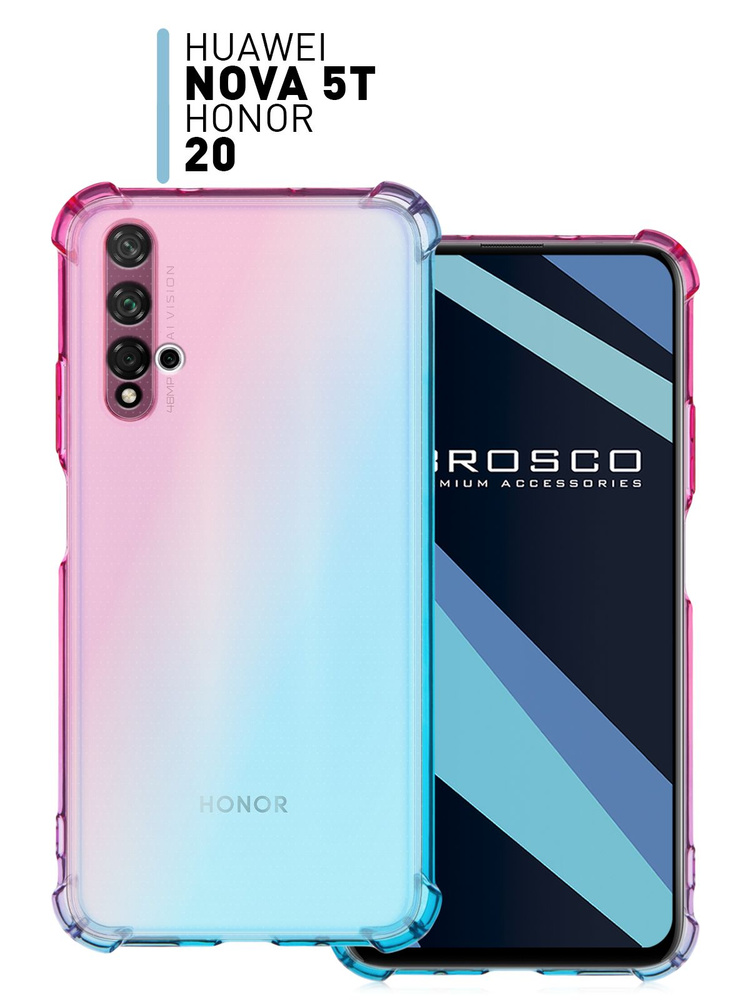 Противоударный силиконовый чехол ROSCO на Honor 20 и Huawei Nova 5T (Хонор 20 и Хуавей Нова 5Т) с усиленными #1