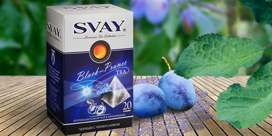 Чай в пирамидках SVAY BLACK PRUNES ( ЧЕРНЫЙ ЧЕРНОСЛИВ ) 20 шт * 2,5 г  #1