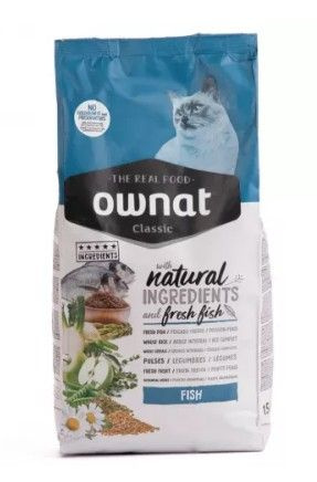 OWNAT CLASSIC FISH сухой корм для кошек с рыбой, 1.5 кг - купить с  доставкой по выгодным ценам в интернет-магазине OZON (790845431)