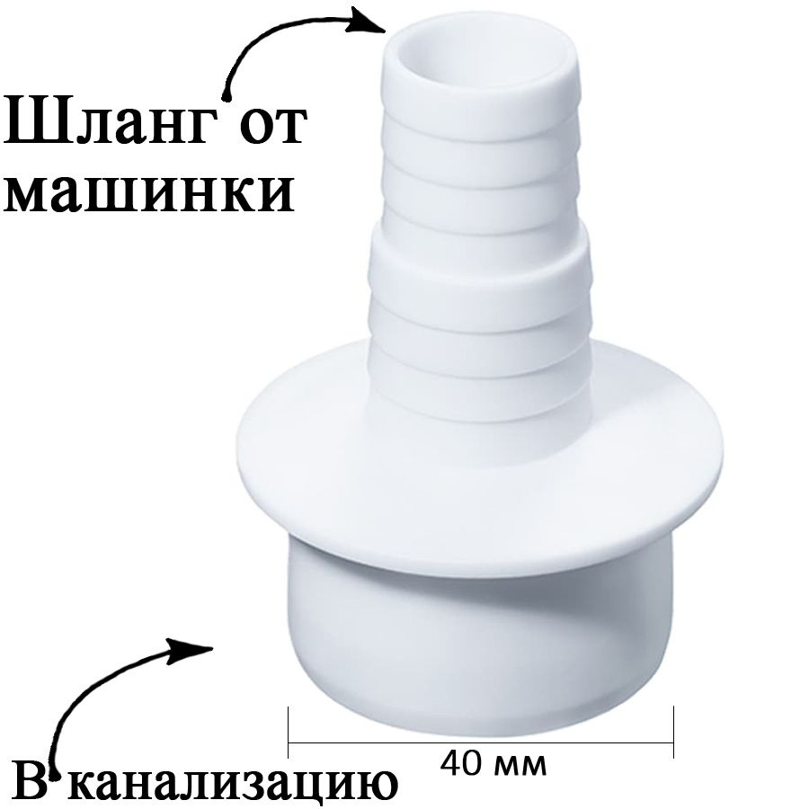 40 мм. Адаптер для подключения слива стиральной или посудомоечной машинки,  арт. А-4140. Для канализации 40 мм. - купить по выгодной цене в  интернет-магазине OZON (525541495)