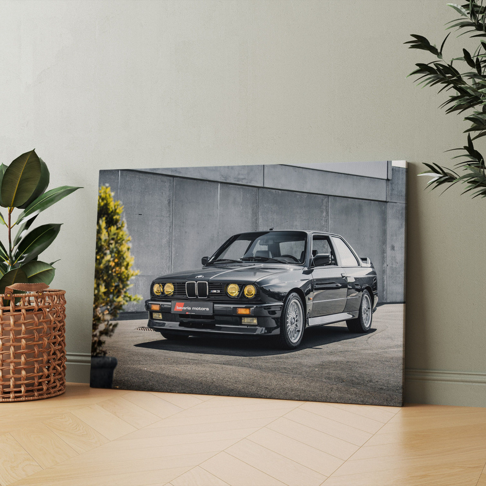 Картина на холсте (bmw e30 e m 3 m3 e m бмв м3) 20x30 см/для интерьера/в комнату/на стену/в подарок #1