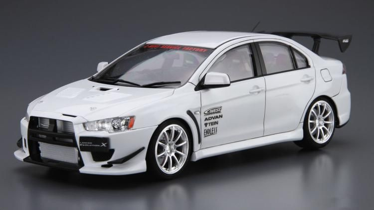 Сборная модель Машинка Aoshima-05897 1/24 scale Mitsubishi C-West CZ4A Lancer Evo X 2007 car model kit #1