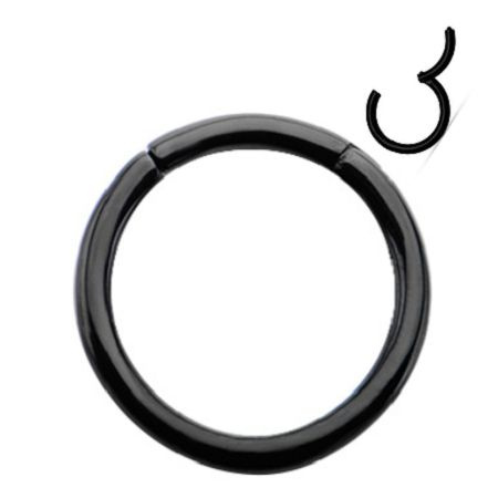 Кольцо-кликер (сегмент на защелке) черное (1.2 мм*6мм). #1
