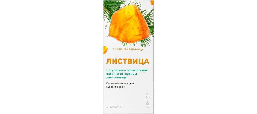 Жевательная натуральная резинка Витатека/Vitateka "Смолка лиственничная" 0.8г, 4 шт  #1