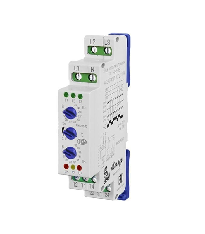 Реле контроля 3ф напряжения РКН-3-15-15 AC230В/AC 400В УХЛ4 4-х ...