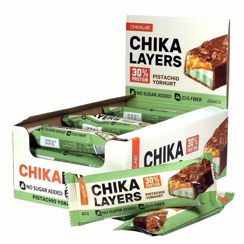 CHIKALAB Протеиновые батончики в шоколаде без сахара Chika Layers ...