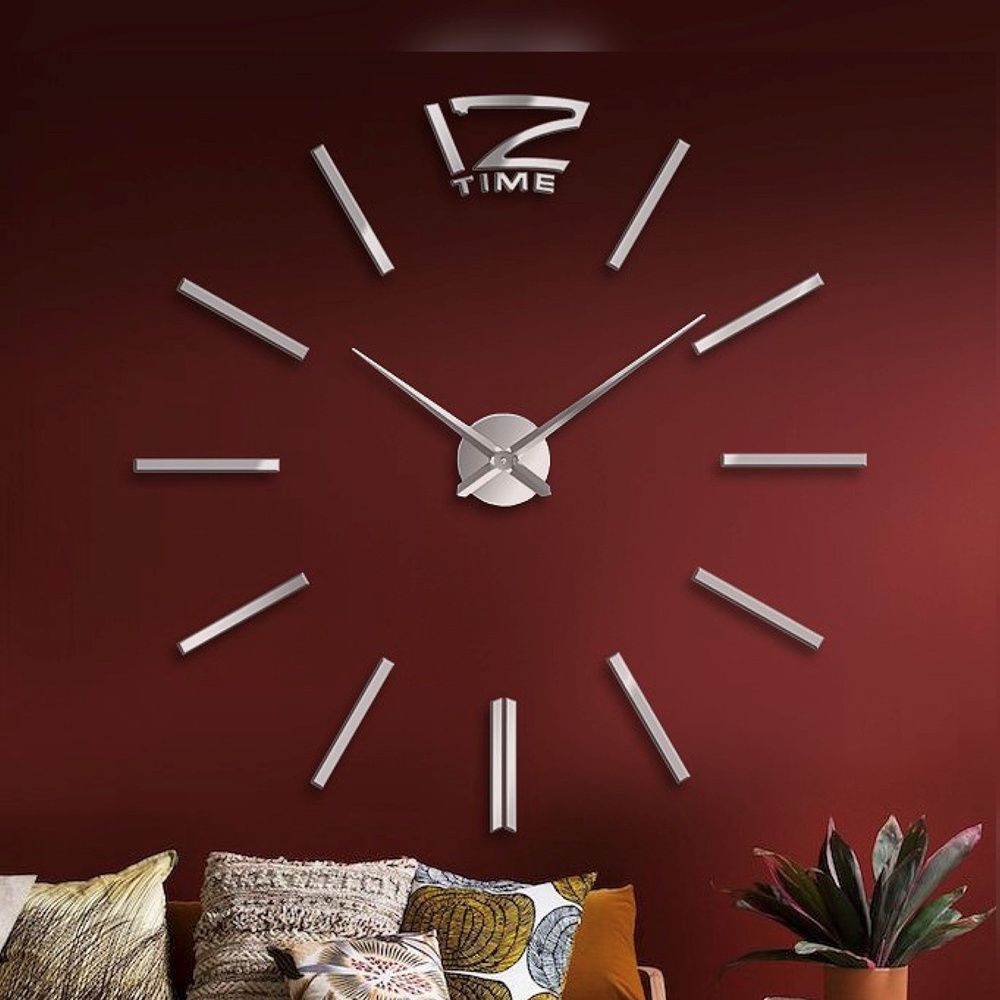Настенные часы Clock Decor интерьерные, бесшумные, с 3д циферблатом, в ...
