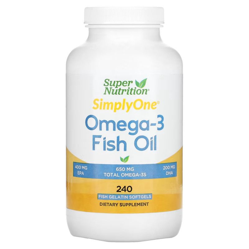 Комплекс Омега-3 1000 мг, Super Nutrition Omega-3 Fish Oil рыбий жир ...