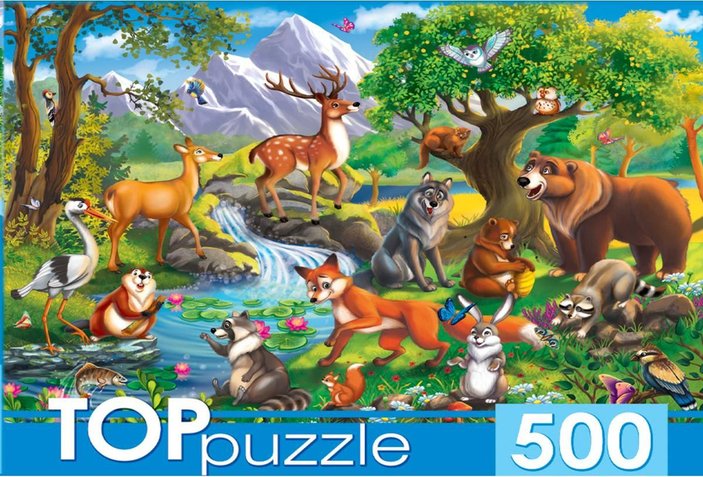 Пазл TOP Puzzle 500 деталей: Лесные животные #1