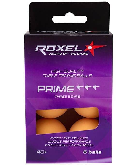 Мяч для настольного тенниса Roxel Prime 3* (6 шт.), цвет оранжевый  #1