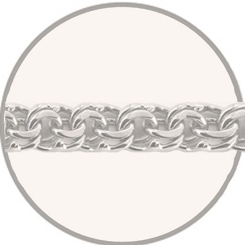 Серебряная цепь Бисмарк ручной вязки 50 см К Ц002-50 #1