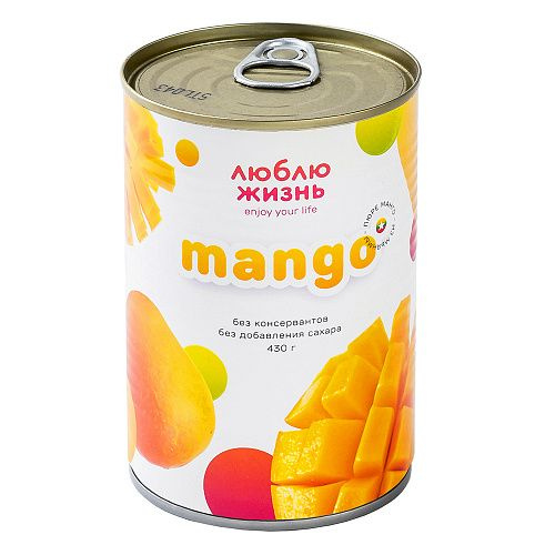 Фрукты консервированные Люблю жизнь, пюре манго, 90 грамм  #1