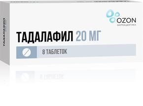 Тадалафил, таблетки 20 мг, 8 штук — купить в интернет-аптеке OZON ...