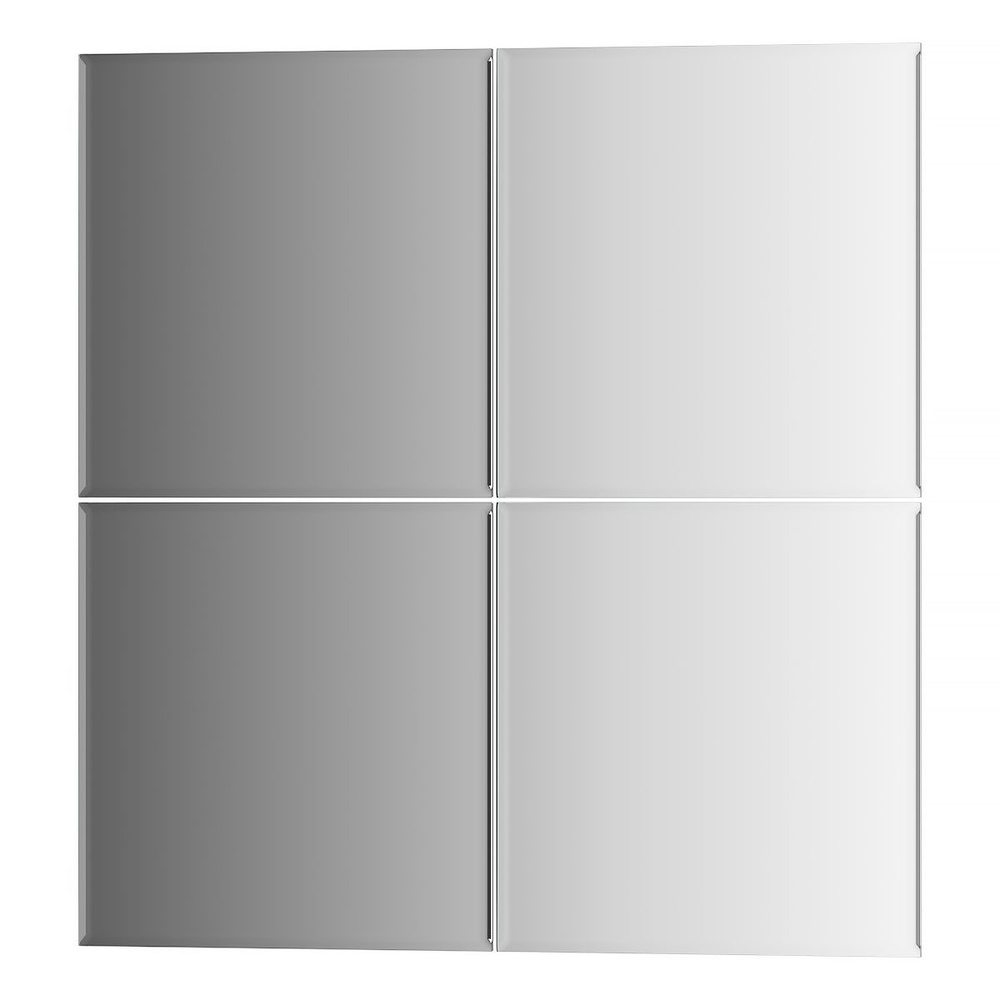 Зеркальная плитка с фацетом 5 мм - комплект 4 шт квадрат 20х20 см; серебро Refractive EVOFORM BY 1426 #1