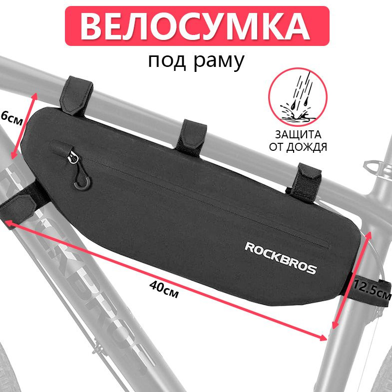 Сумка велосипедная под раму 40x12.5x6см ROCKBROS #1