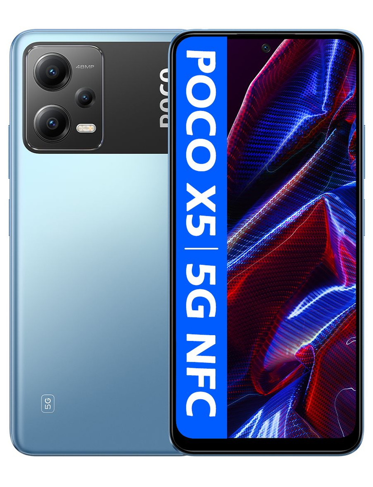 Xiaomi Смартфон РОСТЕСТ(ЕВРОТЕСТ) Poco X5 8/256 ГБ, синий #1