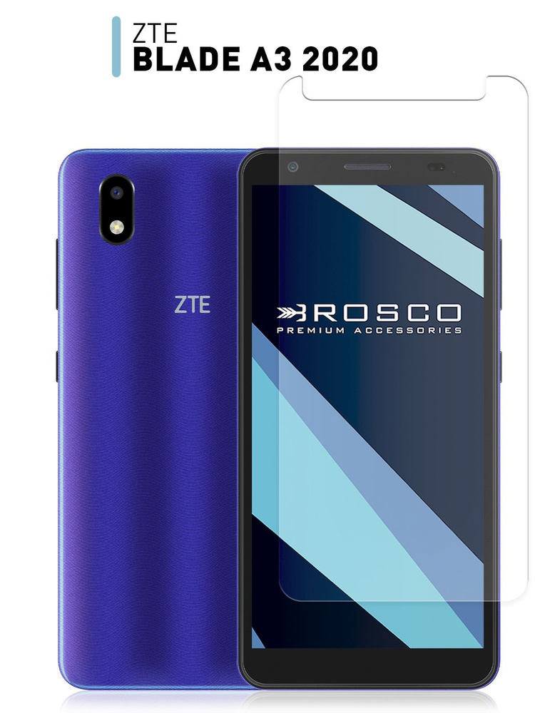 Прозрачное защитное стекло ROSCO с отступом для ZTE Blade A3 2020 и ZTE ...