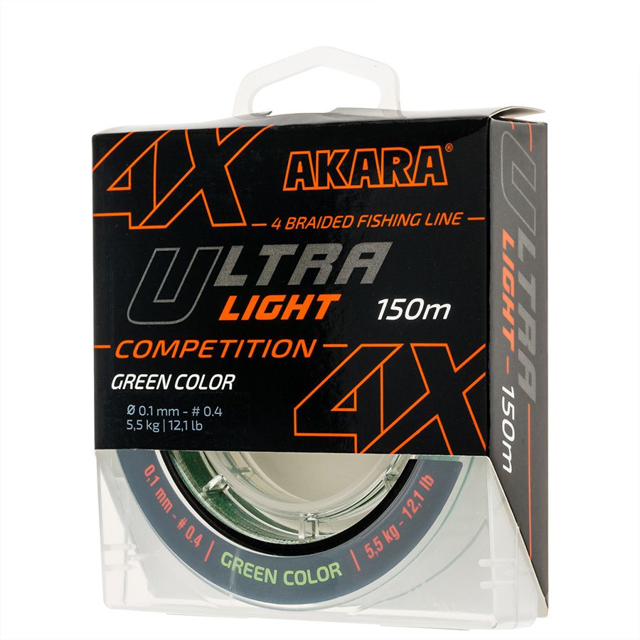 Шнур рыболовный плетеный Akara Ultra Light Competition Green 150 м 0,12 #1