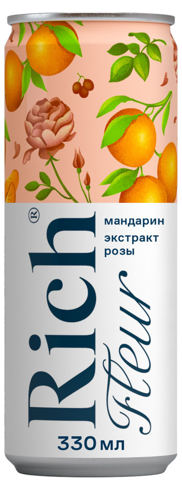 Напиток сокосодержащий Rich Fleur Виноград лимон мандарин с ароматом розы, 330 мл, 6 шт  #1