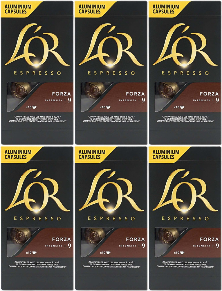 Кофе L'OR Espresso Forza молотый в капсулах 5,2 г 10 шт, комплект: 6 упаковок по 52 г  #1