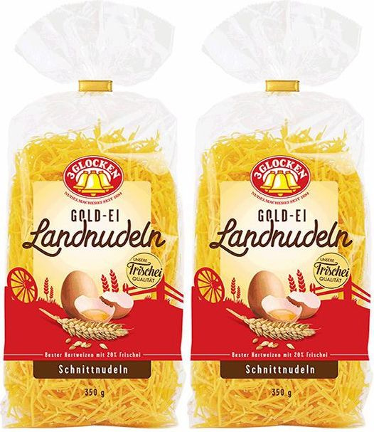 Макаронные изделия 3 Glocken Gold-Ei Landnudeln Schnittnudeln Лапша яичная, комплект: 2 упаковки по 350 #1