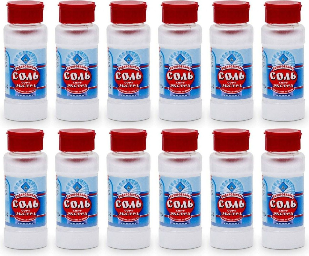 Соль поваренная ТДС пищевая йодированная, комплект: 12 упаковок по 180 г  #1
