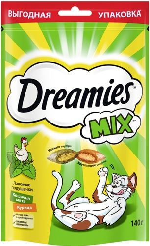 Dreamies Лакомые подушечки Микс с Курицей и мятой, 140 г #1