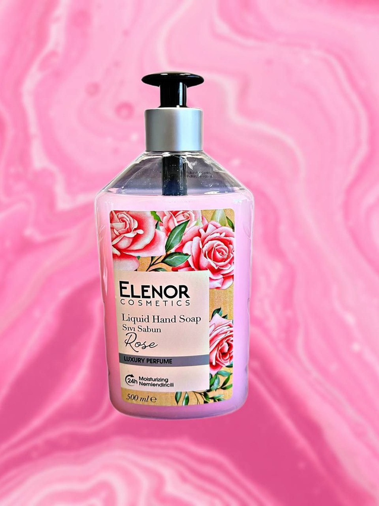 Жидкое мыло для рук Elenor антибактериальное детское с дозатором и приятным ароматом Розы 500 мл, Турция #1