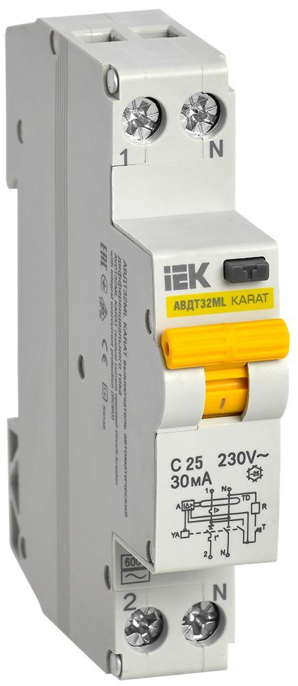 Выключатель автоматический дифференциального тока АВДТ32МL C25 30мА KARAT IEK  #1