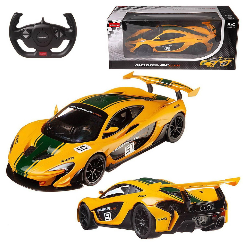 Машина р/у 1:14 McLaren P1 GTR, 33,6*14,2*8,6 см, цвет жёлтый 2.4G - купить  с доставкой по выгодным ценам в интернет-магазине OZON (401974728)