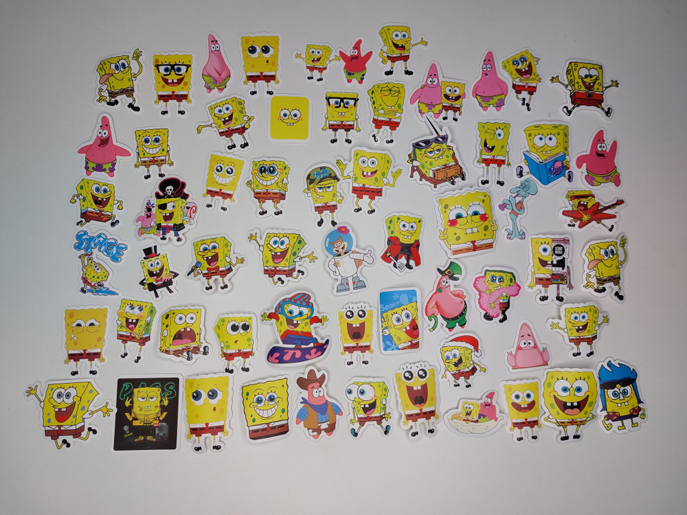 Наклейки стикеры тематика Sponge bob Губка Боб Квадратные Штаны ...