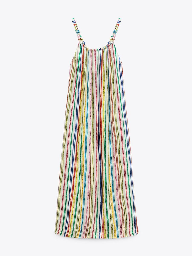 Сарафан Zara, цвет: бежевый. 02010301_050. Размер M (44/46), Женский ...