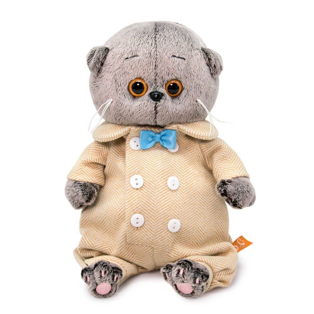 Мягкая игрушка BUDI BASA Кот Басик BABY в комбинезоне из твида 20 см ...