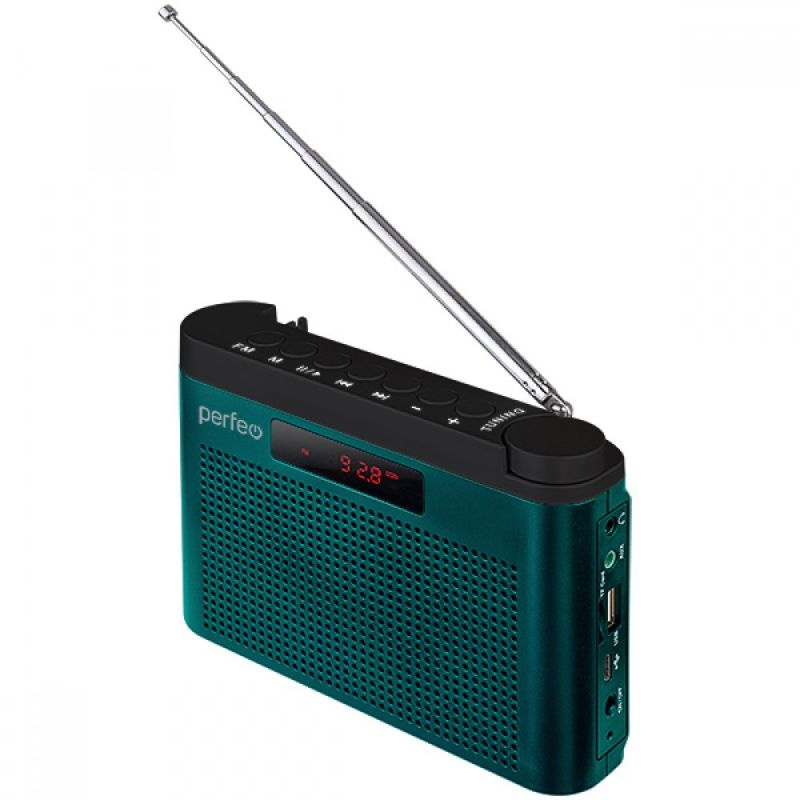 Радиоприемник Perfeo ТАЙГА PF_C4942 FM+ 66-108МГц/ MP3/ встроенный аккум,USB/морской синий (I70BL)  #1