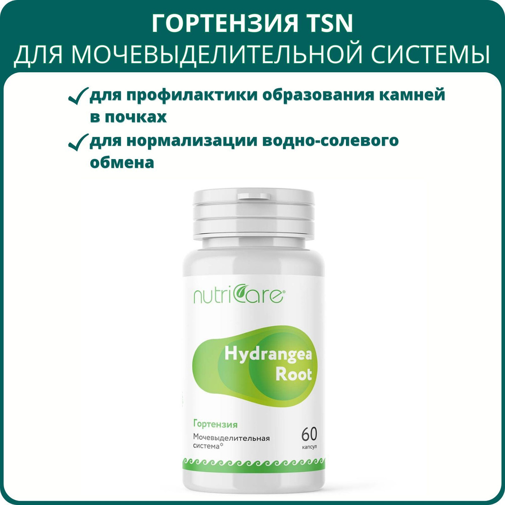 Гортензия TSN Nutricare, 60 капсул, Арго. БАД для здоровья мочеполовой  системы, при пиелонефрите, цистите, простатите, камнях в почках и желчном  пузыре - купить с доставкой по выгодным ценам в интернет-магазине OZON  (596996179)