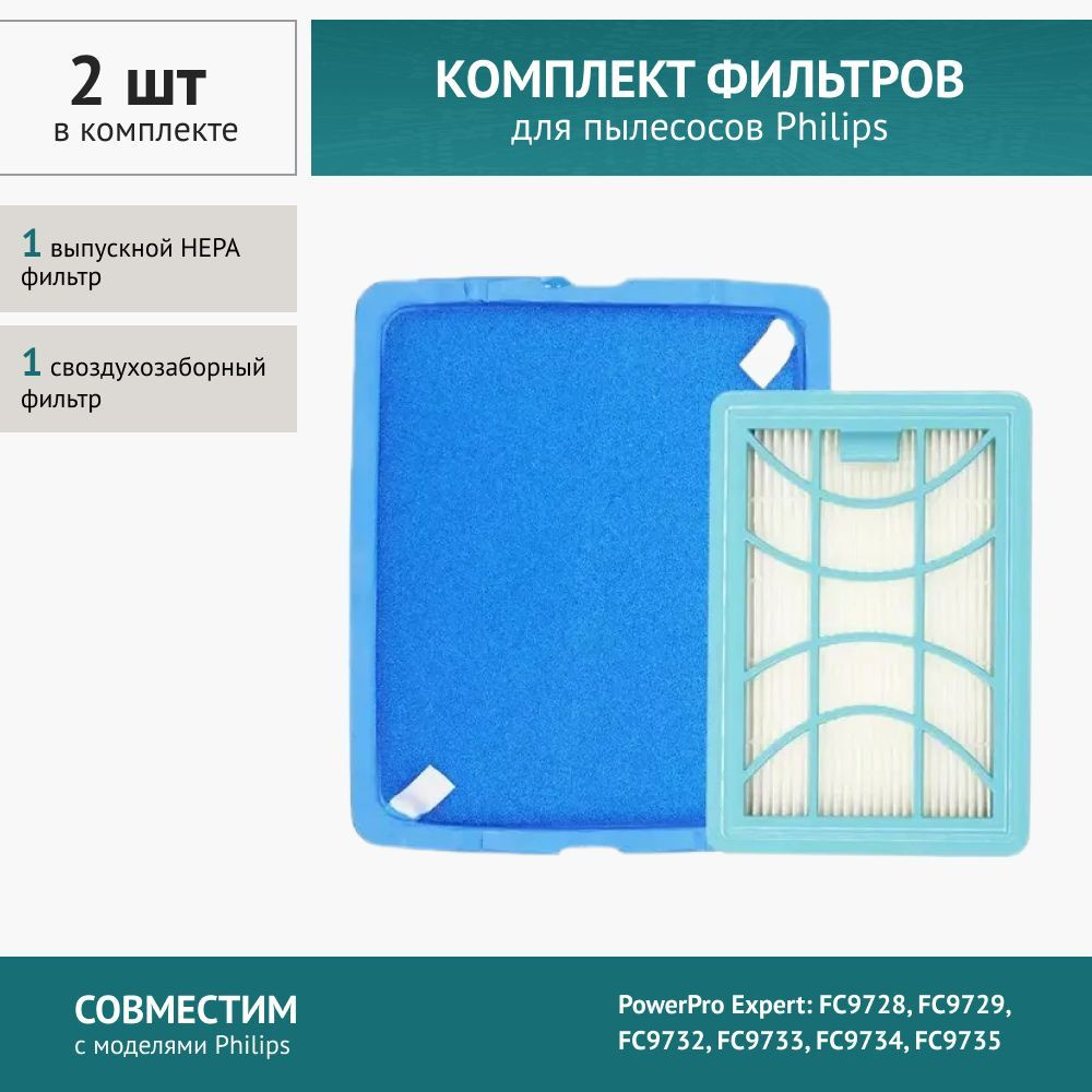 Vhbw Kit Filtri Per Philips PowerPro Expert – Sostituisce CP0617+CP0616, 2 Pezzi