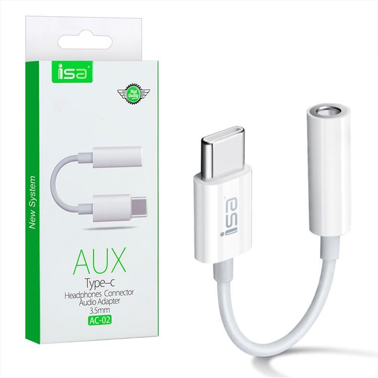 Переходник для наушников и гарнитуры Type-C- AUX 3.5 mm jack ISA AC-02 ...
