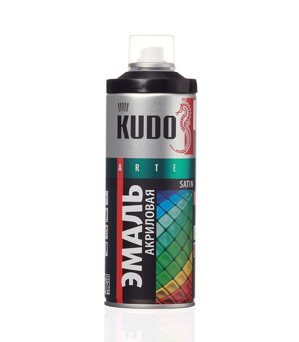 Аэрозольная краска KUDO  аэрозоль 520мл сатин черная RAL 9005 .