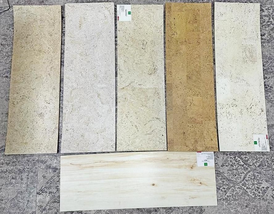 Пробковый пол RUSCORK Образцы Creme/White пробковый клеевой пол 7 шт.(1 ...