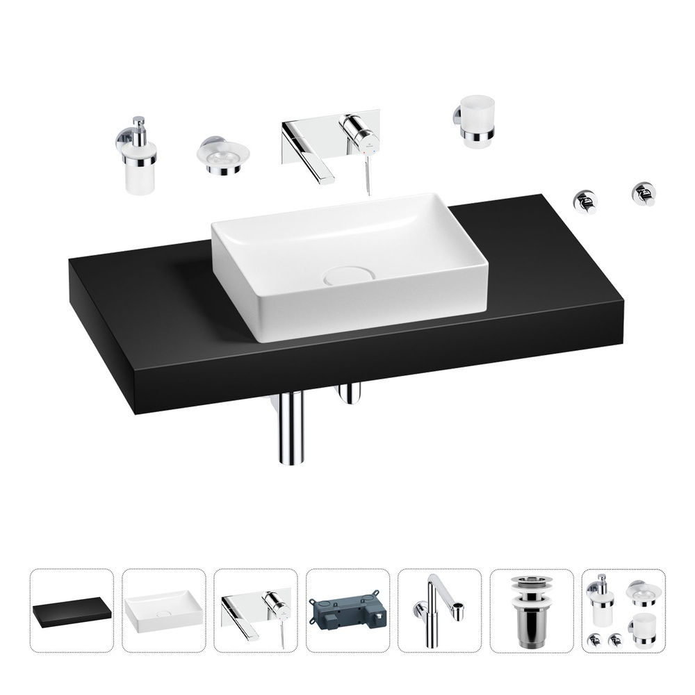 Комплект мебели для ванной комнаты с раковиной Wellsee Genuine Tree ...