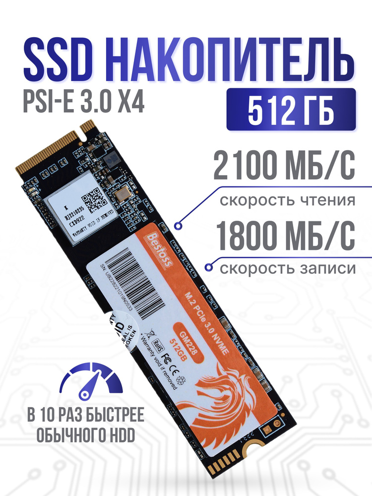 512 ГБ Внутренний SSD-диск Bestoss GM228 NVMe 3.0 (GM228NVMe3.2_512GB ...