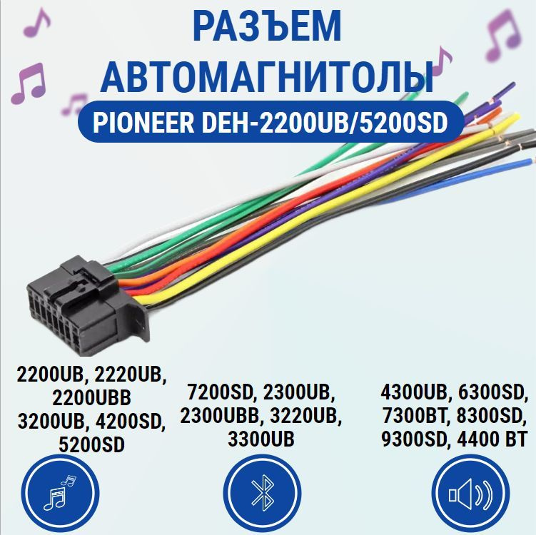 Разъем для подключения магнитолы Pioneer DEH: P-series