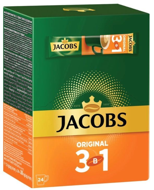 Растворимый кофе Jacobs Original 3в1 24 пакетика #1