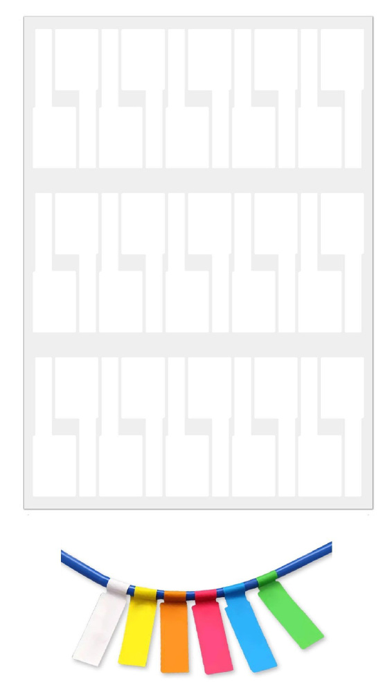 Этикетка для маркировки кабеля и проводов наклейки белые 2 листа (60шт ...