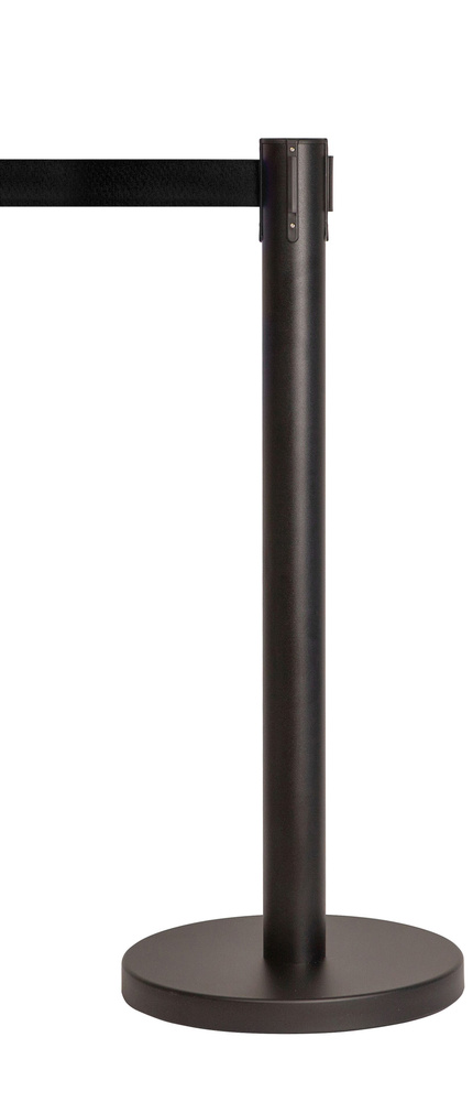 Мобильная стойка ограждения с вытяжной черной лентой 3 метра  #1