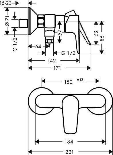 Смеситель Hansgrohe Talis E 71760000 для душа #1