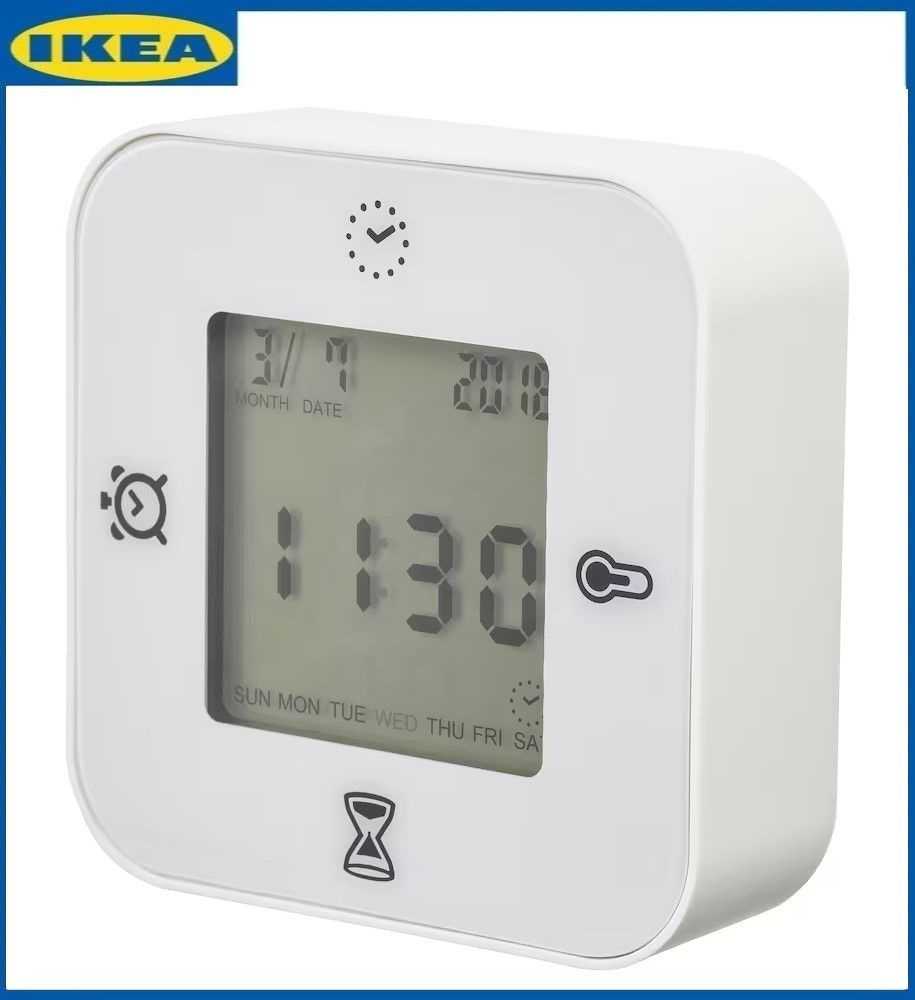 Часы/термометр/будильник/таймер IKEA, белый. ИКЕА КЛОККИС KLOCKIS  #1
