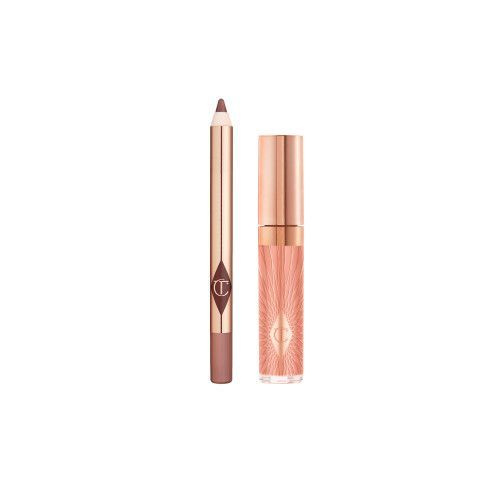 Charlotte Tilbury Волшебный набор мини-блеска для губ и карандаша для губ Glossy Lip Duo (Nude Pink) #1