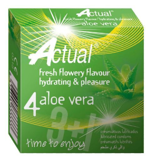 Презервативы латексные с Алоэ Вера ACTUAL 4U ALOE VERA, 4 шт #1